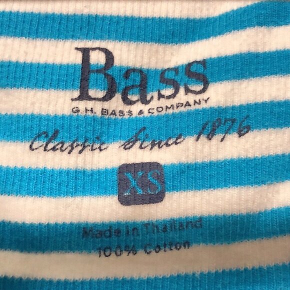 G.H. Bass & Co. Blue White Striped Scoop Neck Ribbed Sleeveless Tank Top XS - Picture 3 of 5